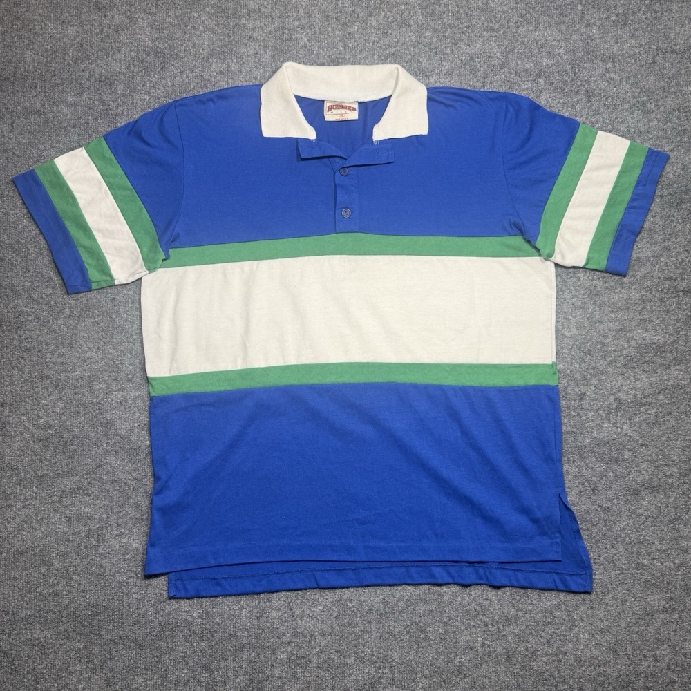Vintage Nutmeg Mills color-blocked polo shirt Size XL